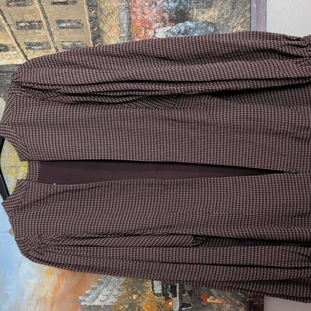SAMSOE Brown Long Sleeve Puff Shoulder Dress - Picture 9 of 15